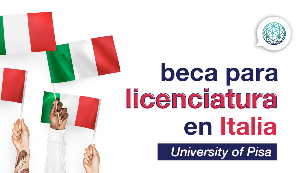 estudiante con bandera con becas completas en Italia