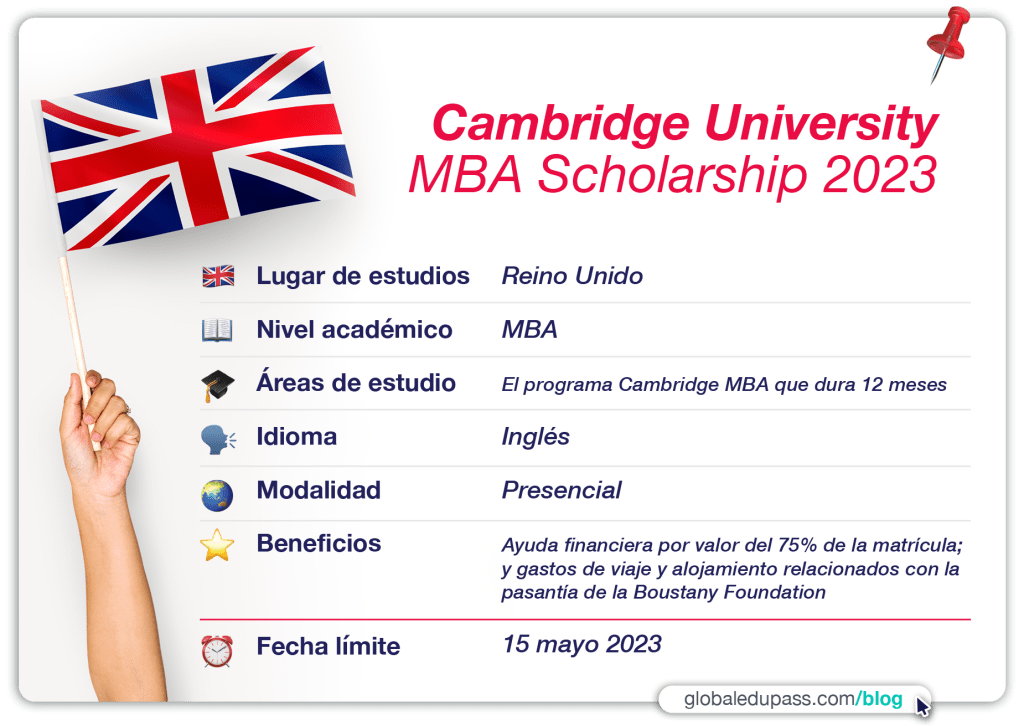 Cambridge y la Fundación Boustemy ofrecen becas para MBA en Reino Unido