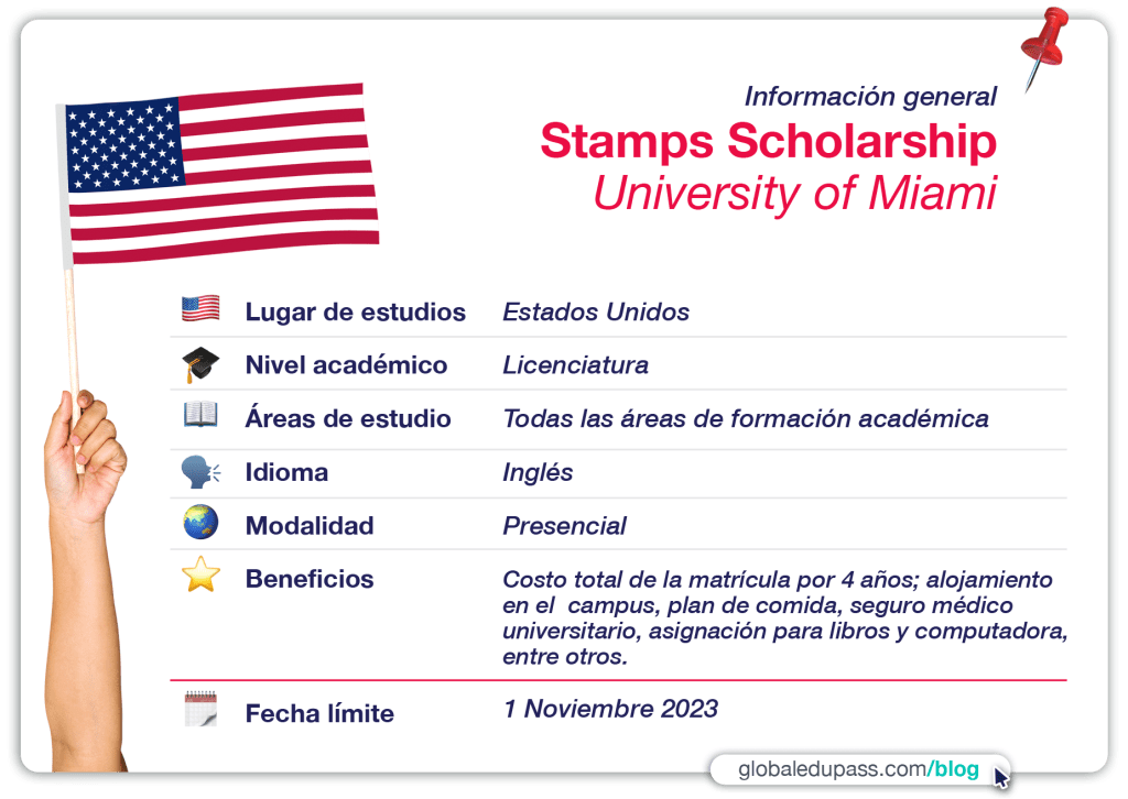 Oportunidad para beca de licenciatura en Miami otorgada por Stamps Scholars